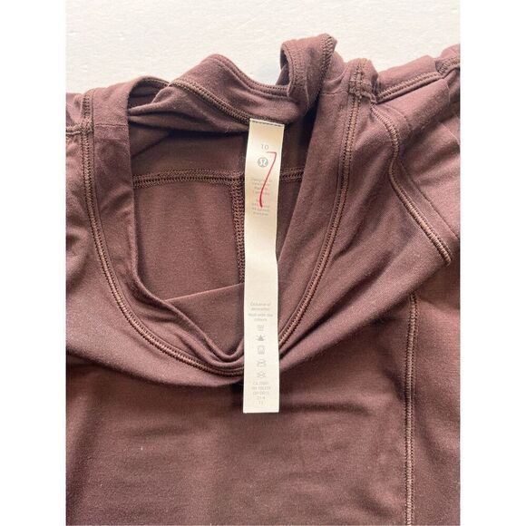 Lululemon Modal Pleated Shoulder Tank Top French Press W1DD1S Size 10 Flowy EUC - Picture 6 of 9